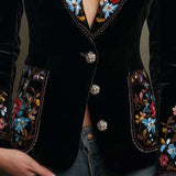 Apolline | Flerfarget blazer med blomsterbroderi
