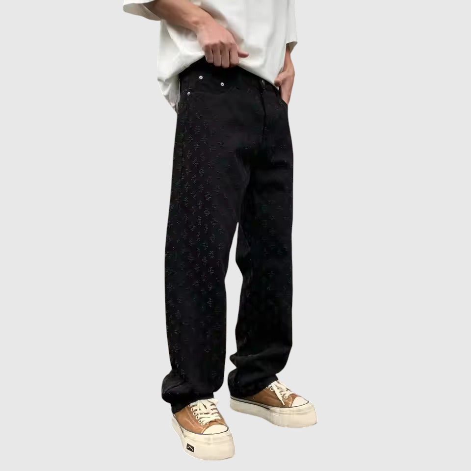 Jacquard-jeansbukser