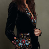 Apolline | Flerfarget blazer med blomsterbroderi