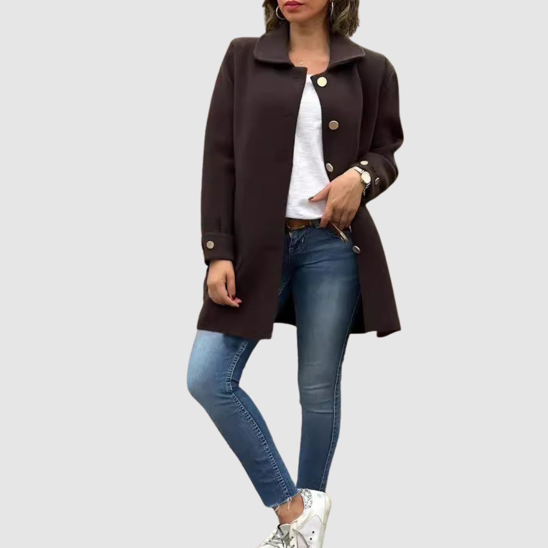 Martina – Klassisk oversized kåpe med knapper