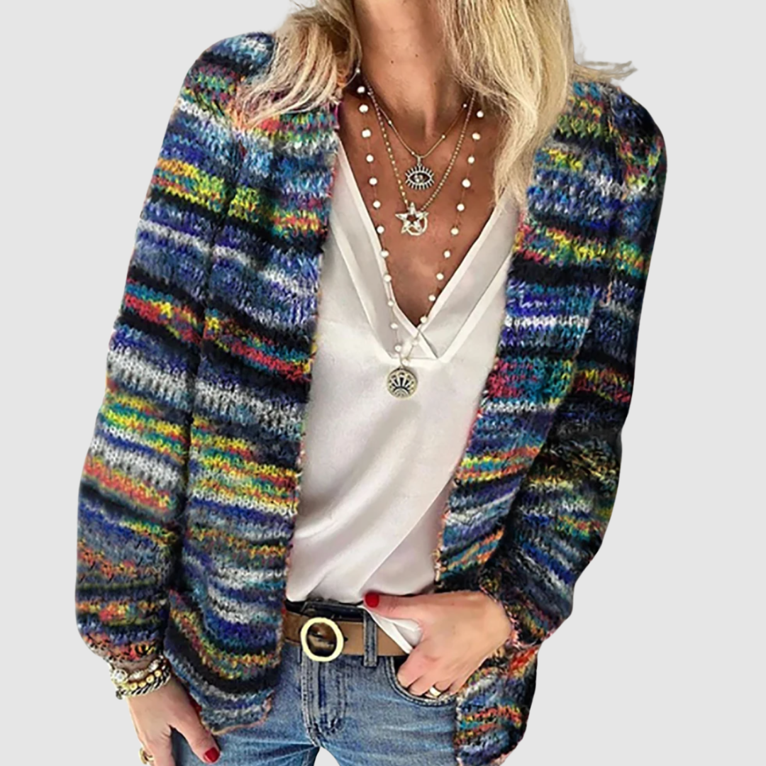 Nikola – Myk flerfarget cardigan