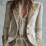 Constance | Elfenbensfarget brodert dressblazer
