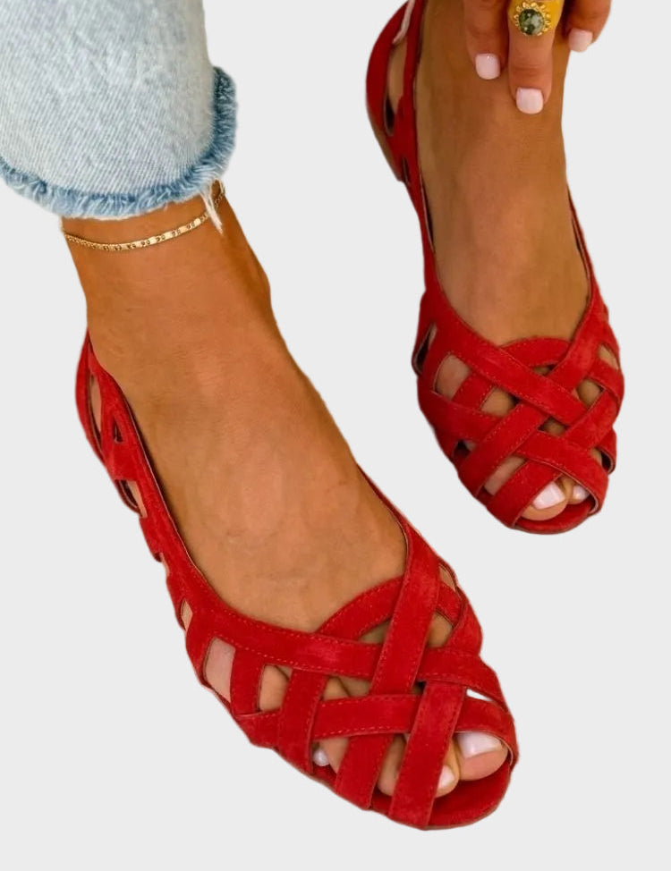 Caterina – Fargerike flettede sommersandaler