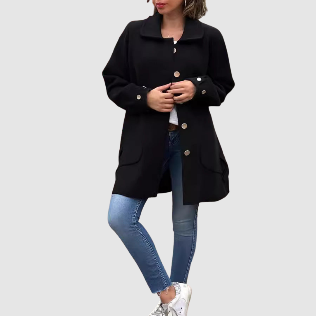 Martina – Klassisk oversized kåpe med knapper
