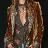 Marcelline | Vintage patchwork-blazer med blomstertrykk