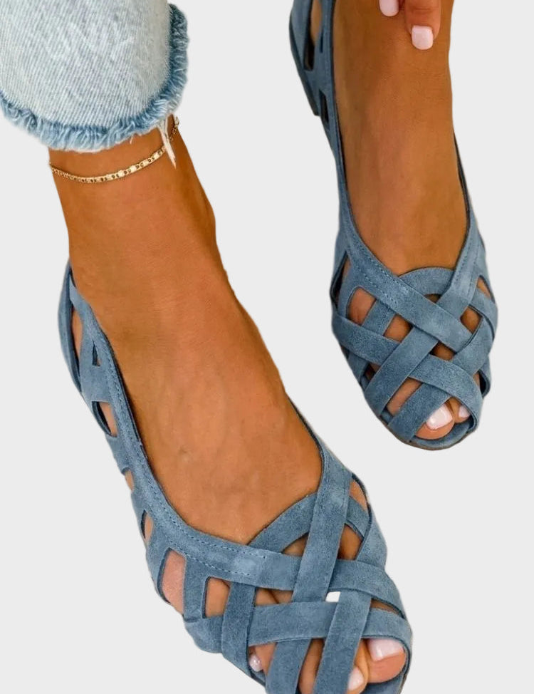 Caterina – Fargerike flettede sommersandaler