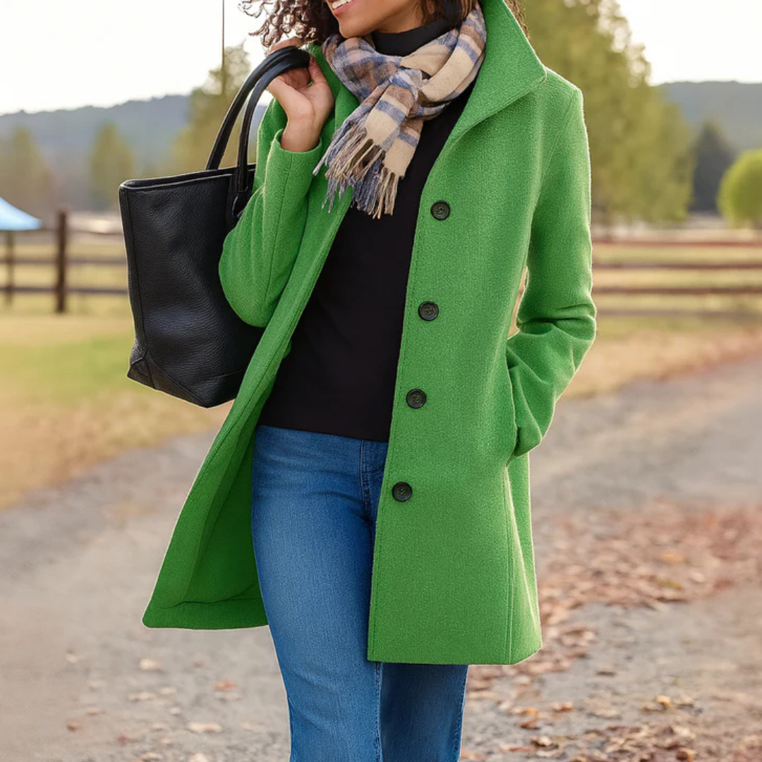 Elegant damekåpe med knapper