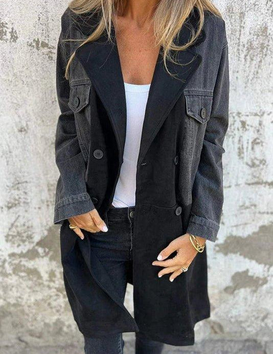 Alberte – Tofarget denimkåpe