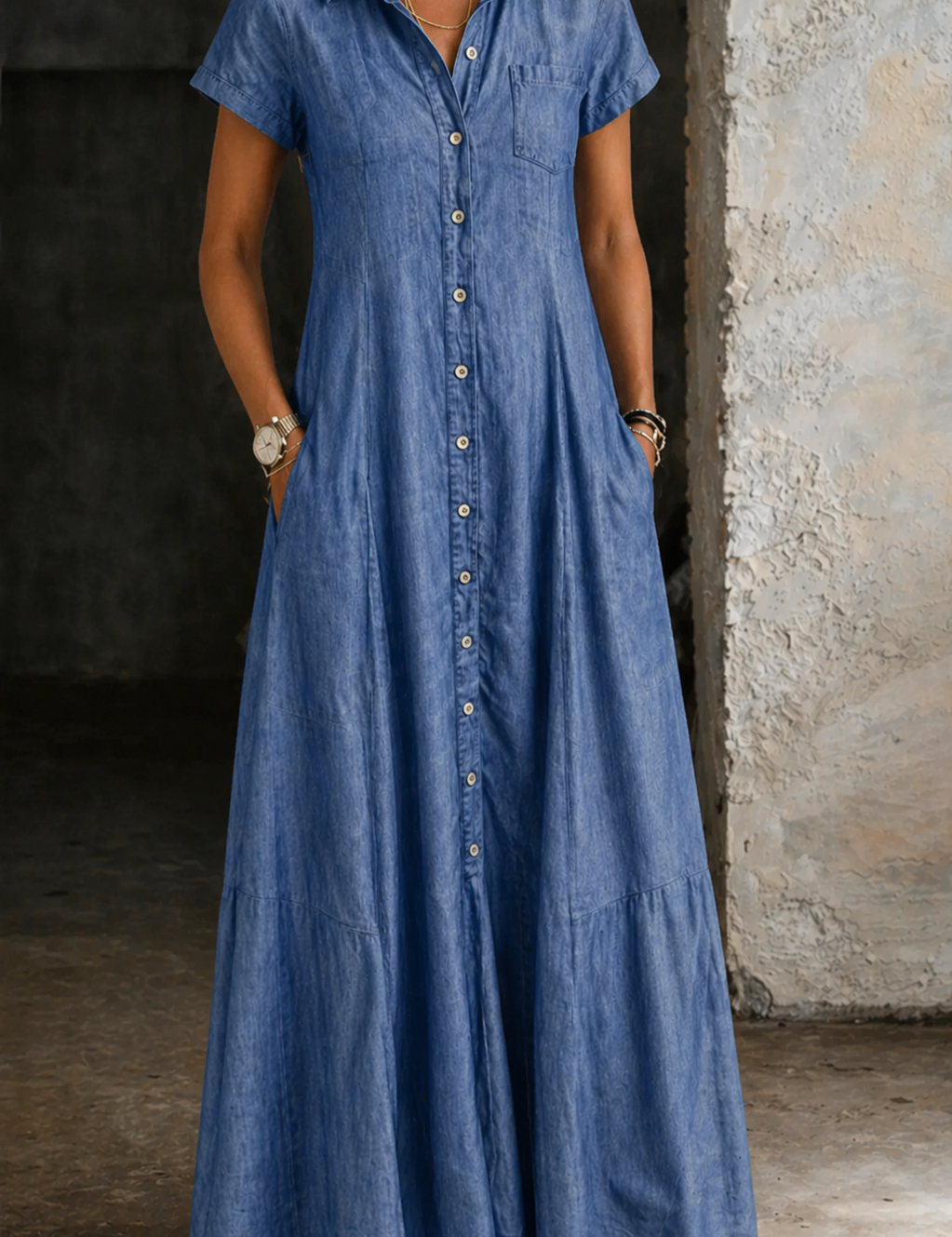 Eliza – Lang denimkjole