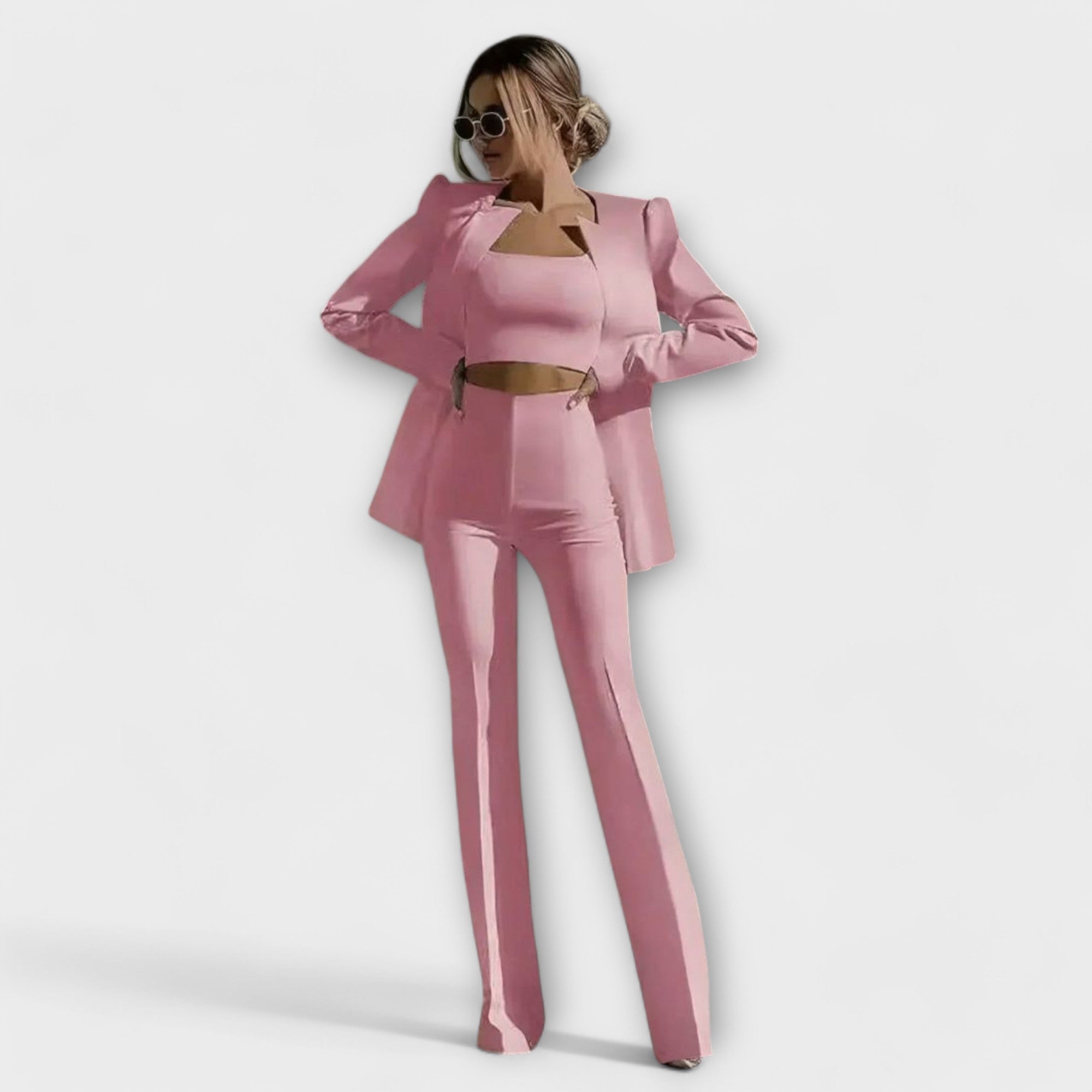 Selina – Elegant tredelt sett med blazer, topp og bukser