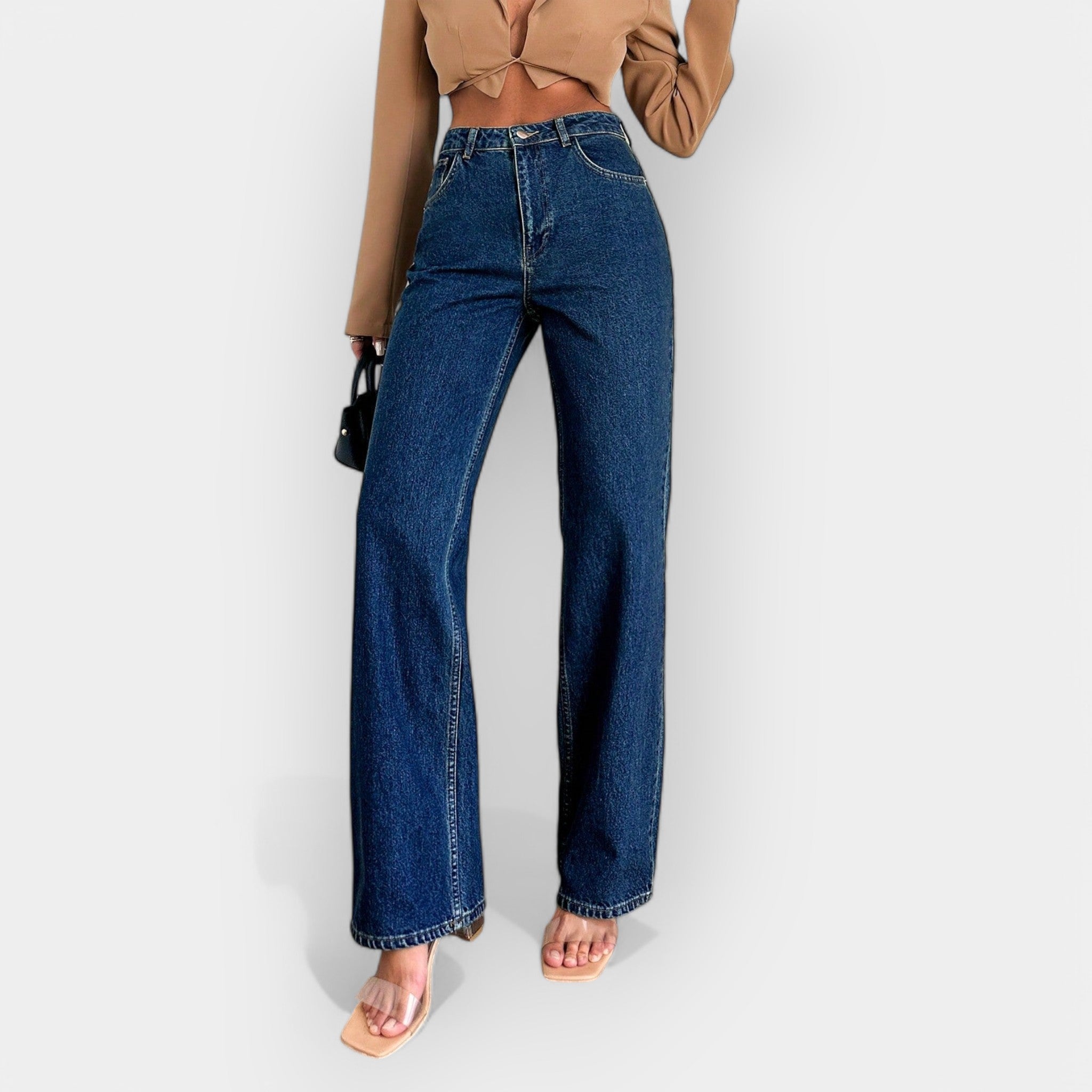 Mia – Komfortable jeans med høyt liv og vide ben