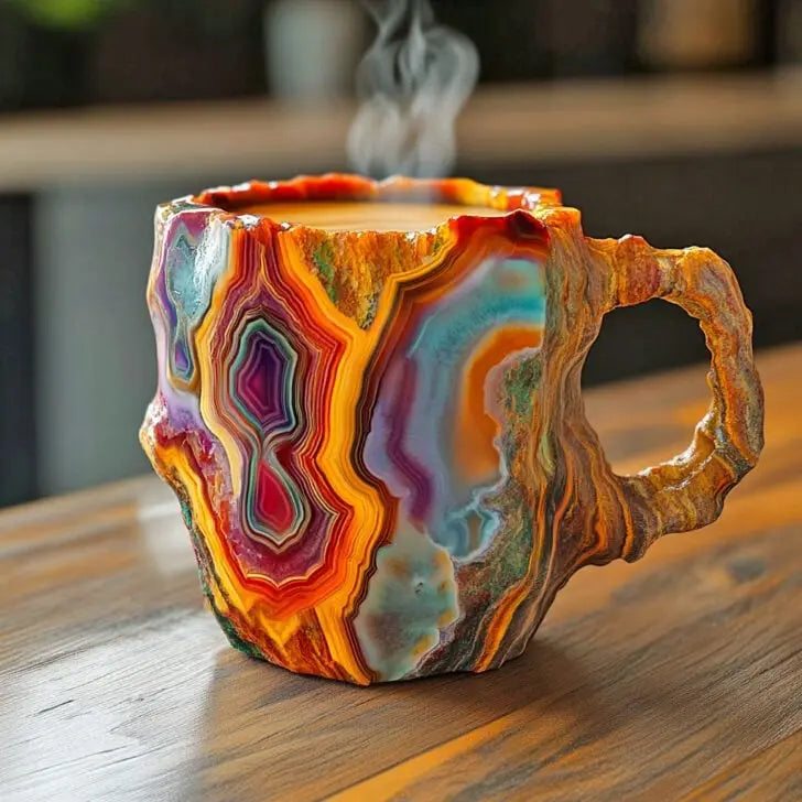 Kaffeglass i mineralkrystall