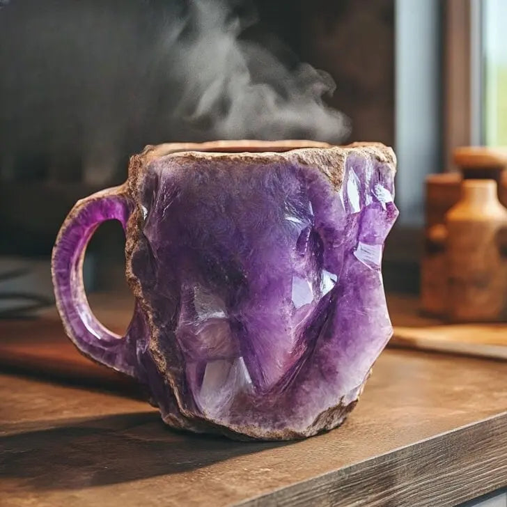 Kaffeglass i mineralkrystall