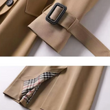 Klassisk lang vanntett trenchcoat for dame med belte