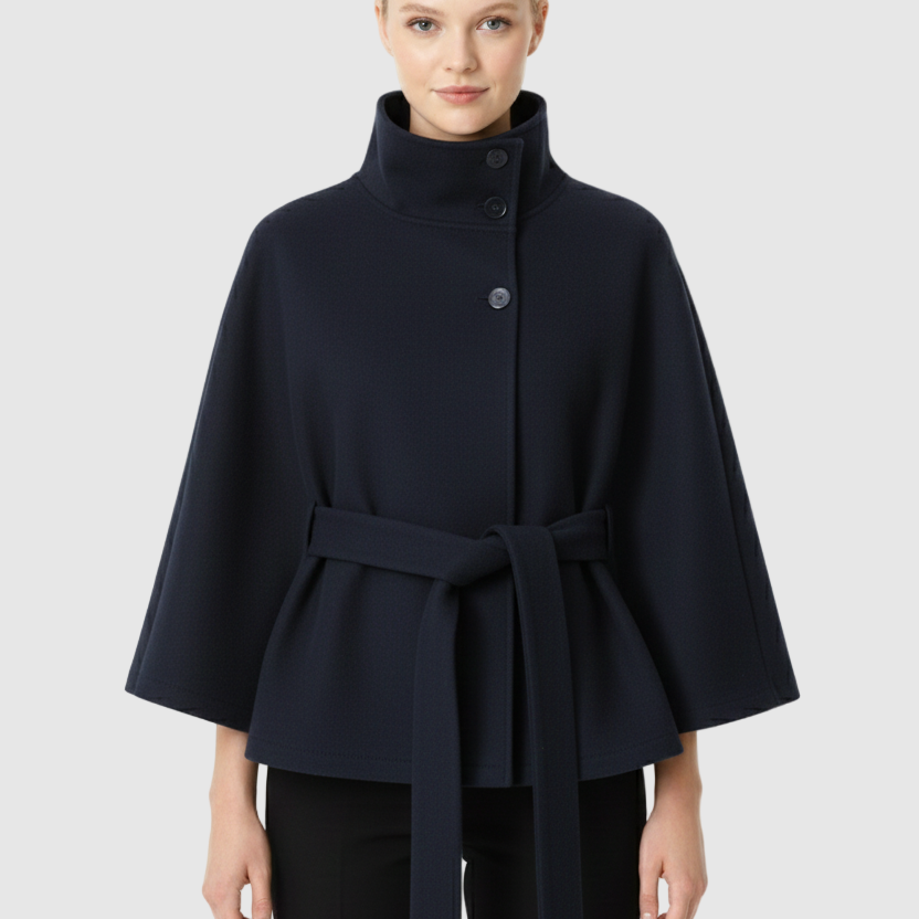 Elegant cape for dame med belte
