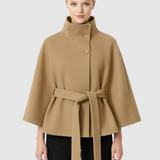 Elegant cape for dame med belte