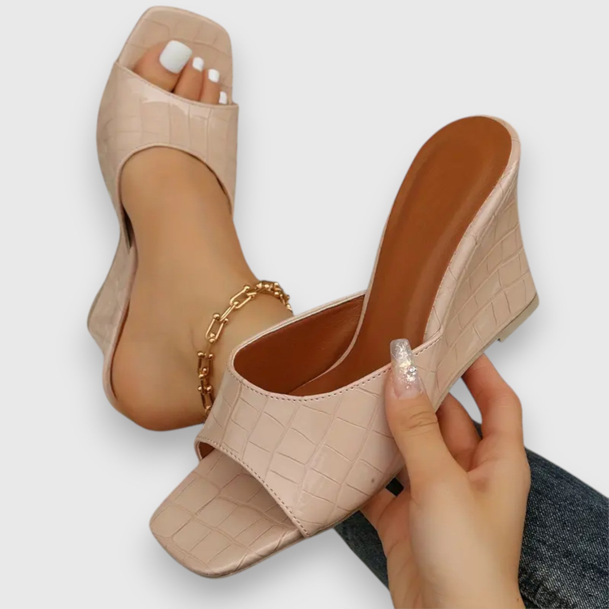 Jasmin – Sandaler med kilehæl
