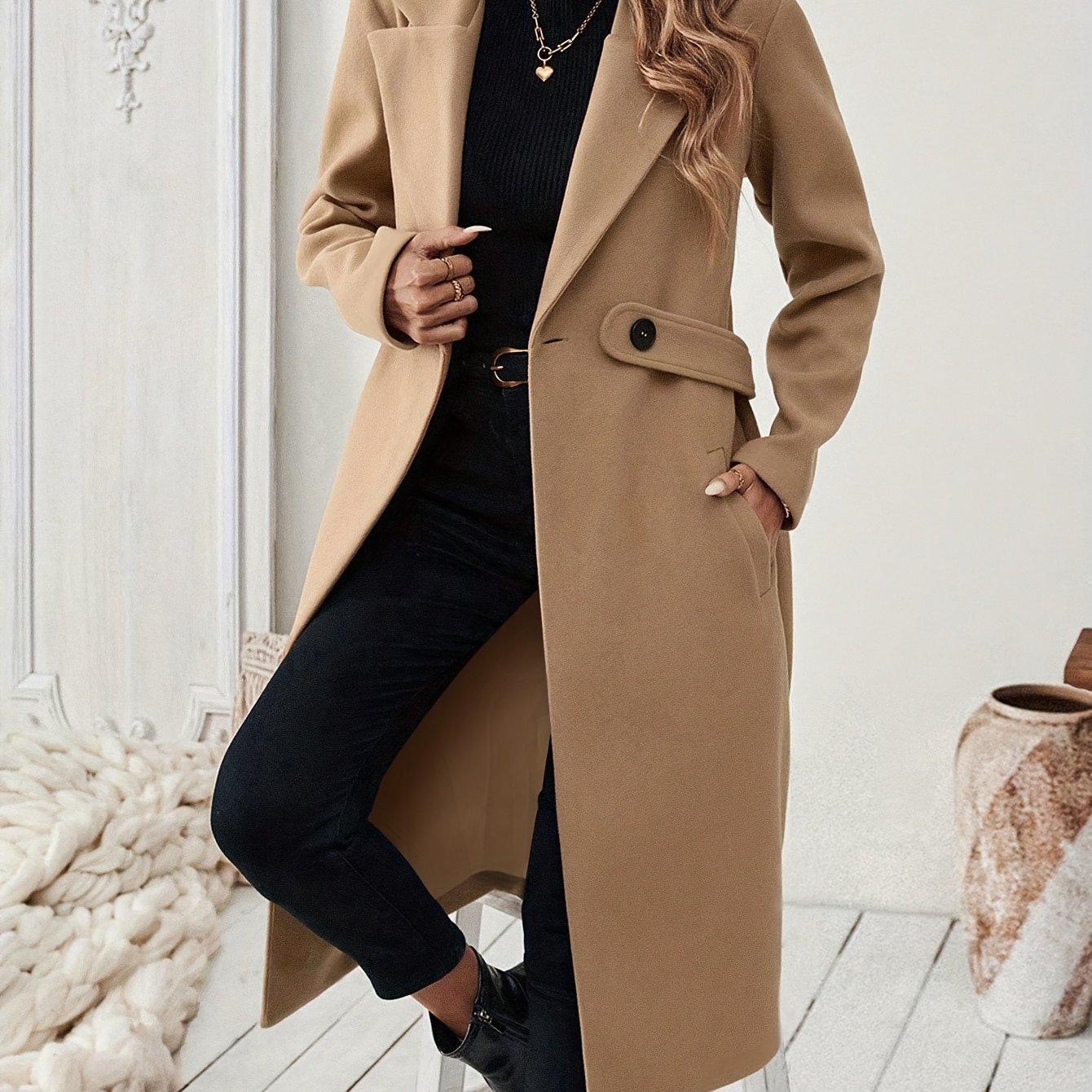 Alessia – Lang trenchcoat med rett snitt – 1