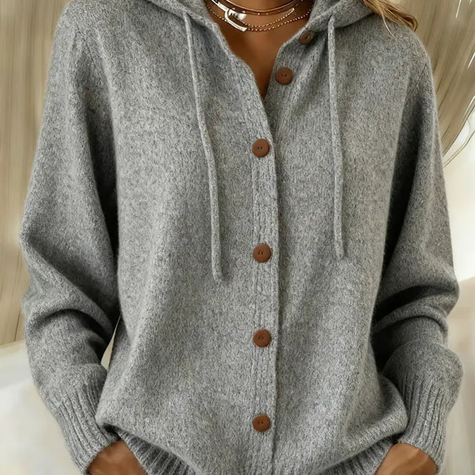Begoña – Cardigan med hette og knapper