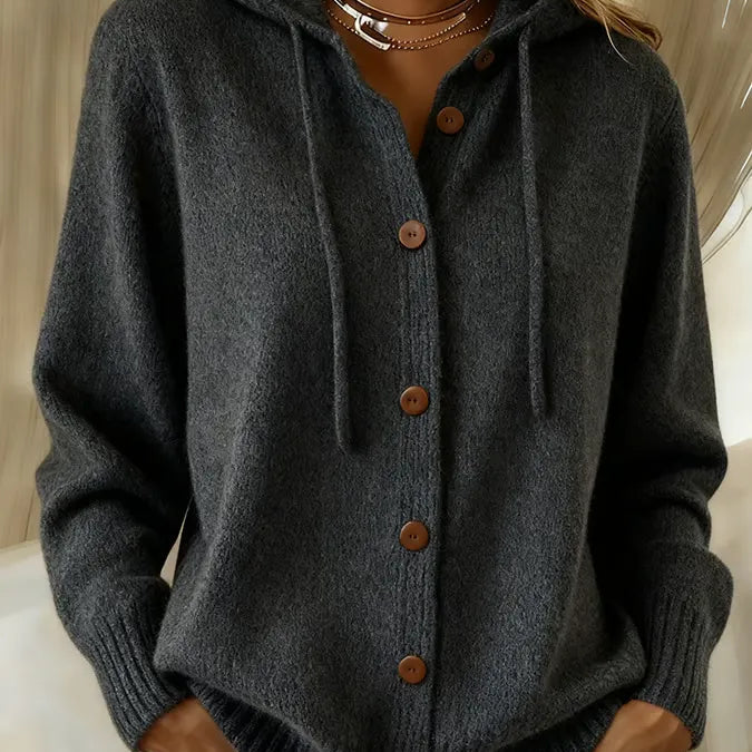 Begoña – Cardigan med hette og knapper