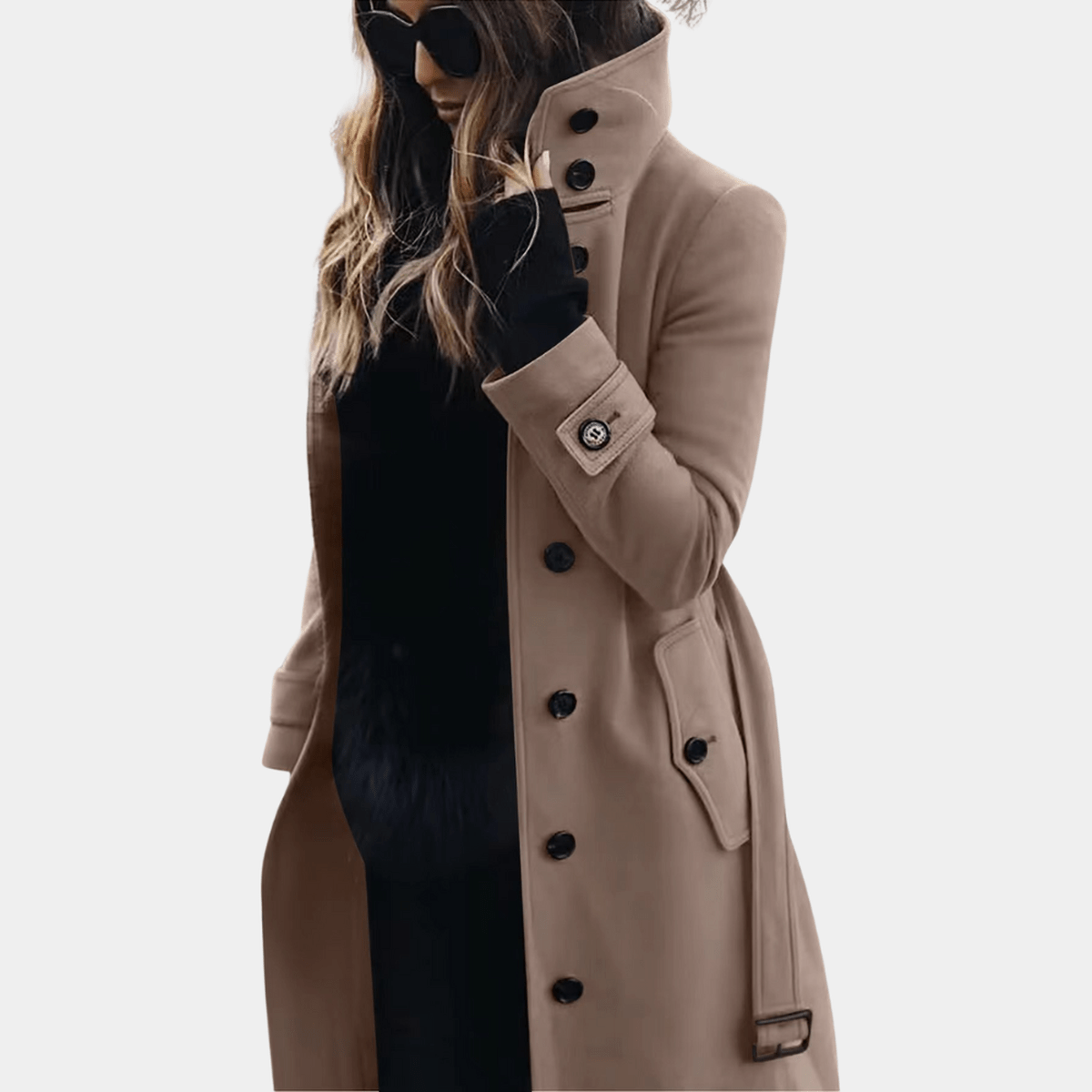 Brunella – Lang kåpe med justerbart belte – 1
