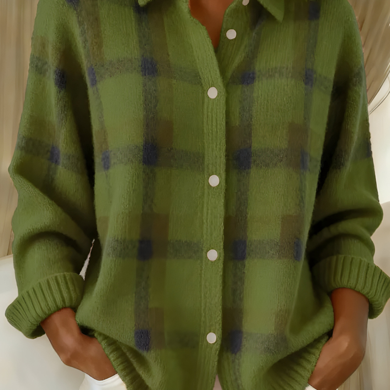 Candela – Rutete cardigan med knapper