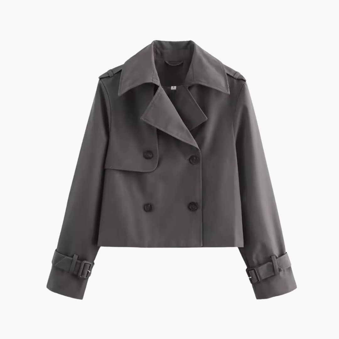 Celeste – Kort dobbeltspent trenchcoat – 4