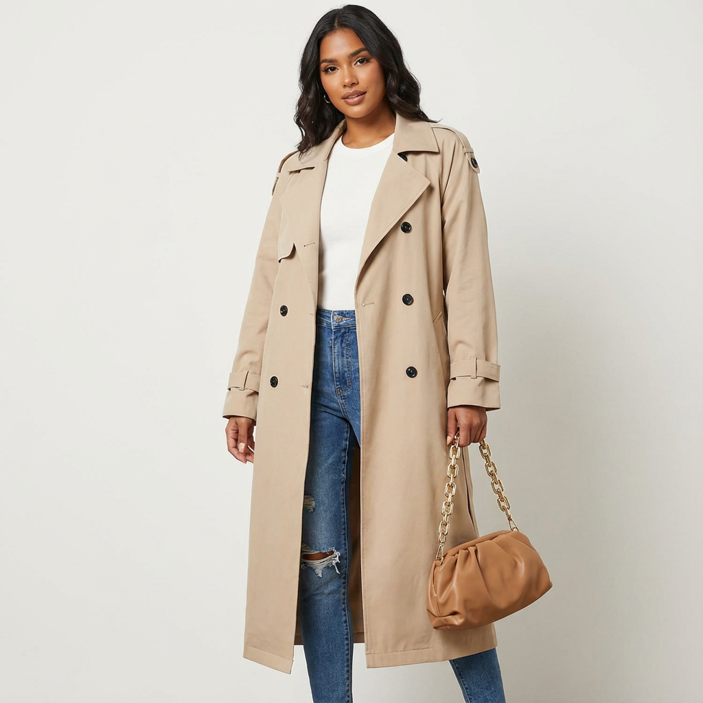Daria – Lang trenchcoat med belte – 1