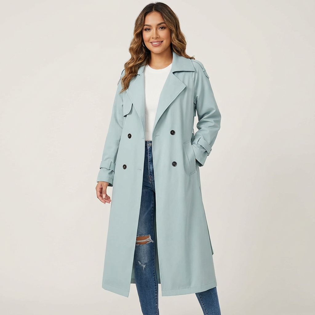 Daria – Lang trenchcoat med belte – 2