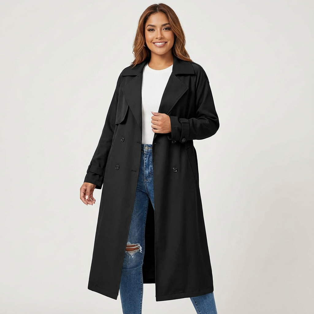 Daria – Lang trenchcoat med belte – 5