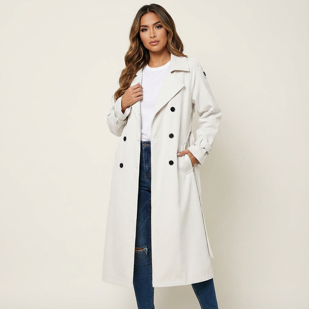 Daria – Lang trenchcoat med belte – 6