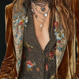Marcelline | Vintage patchwork-blazer med blomstertrykk