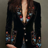 Apolline | Flerfarget blazer med blomsterbroderi