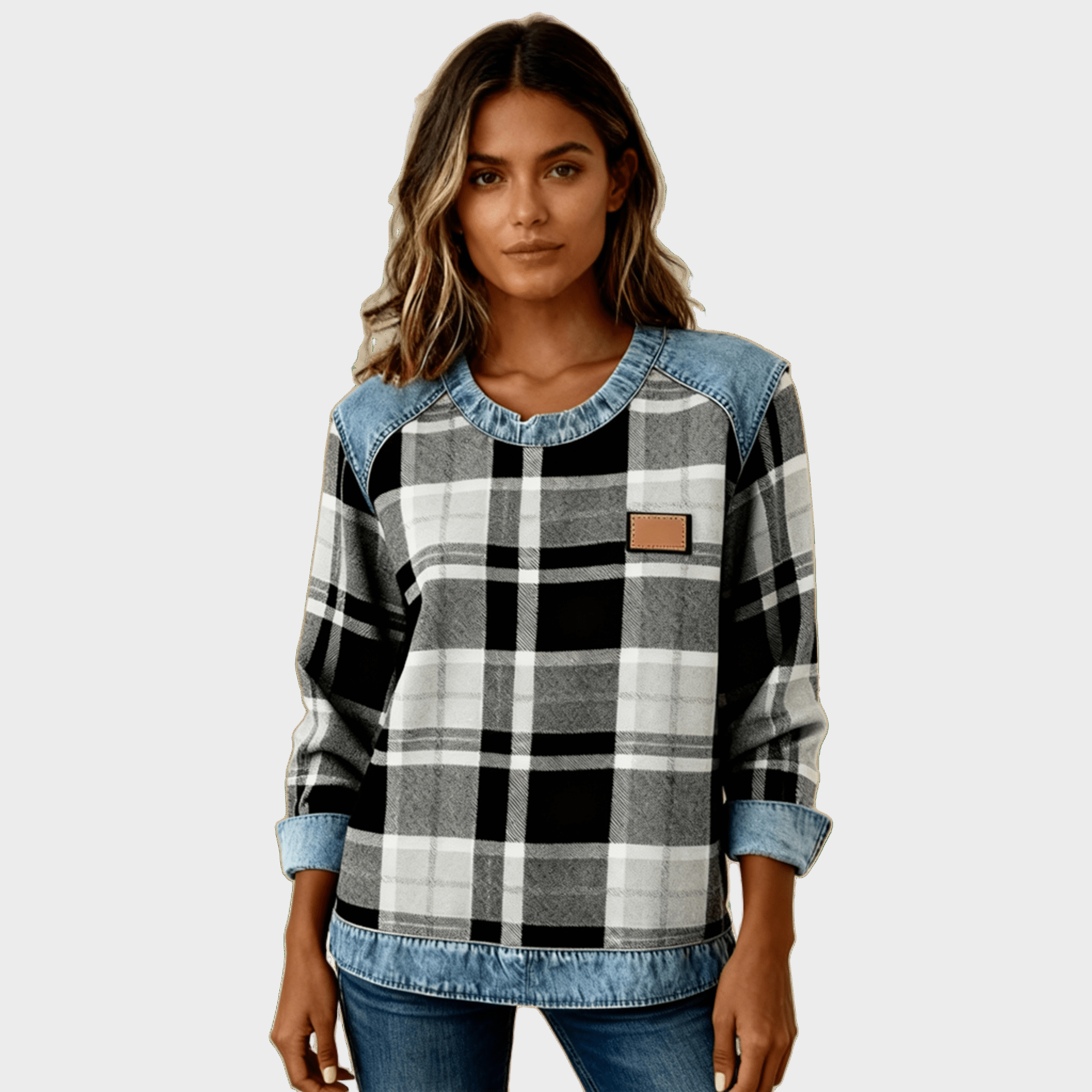 Ivy – Damegenser med rutete patchwork