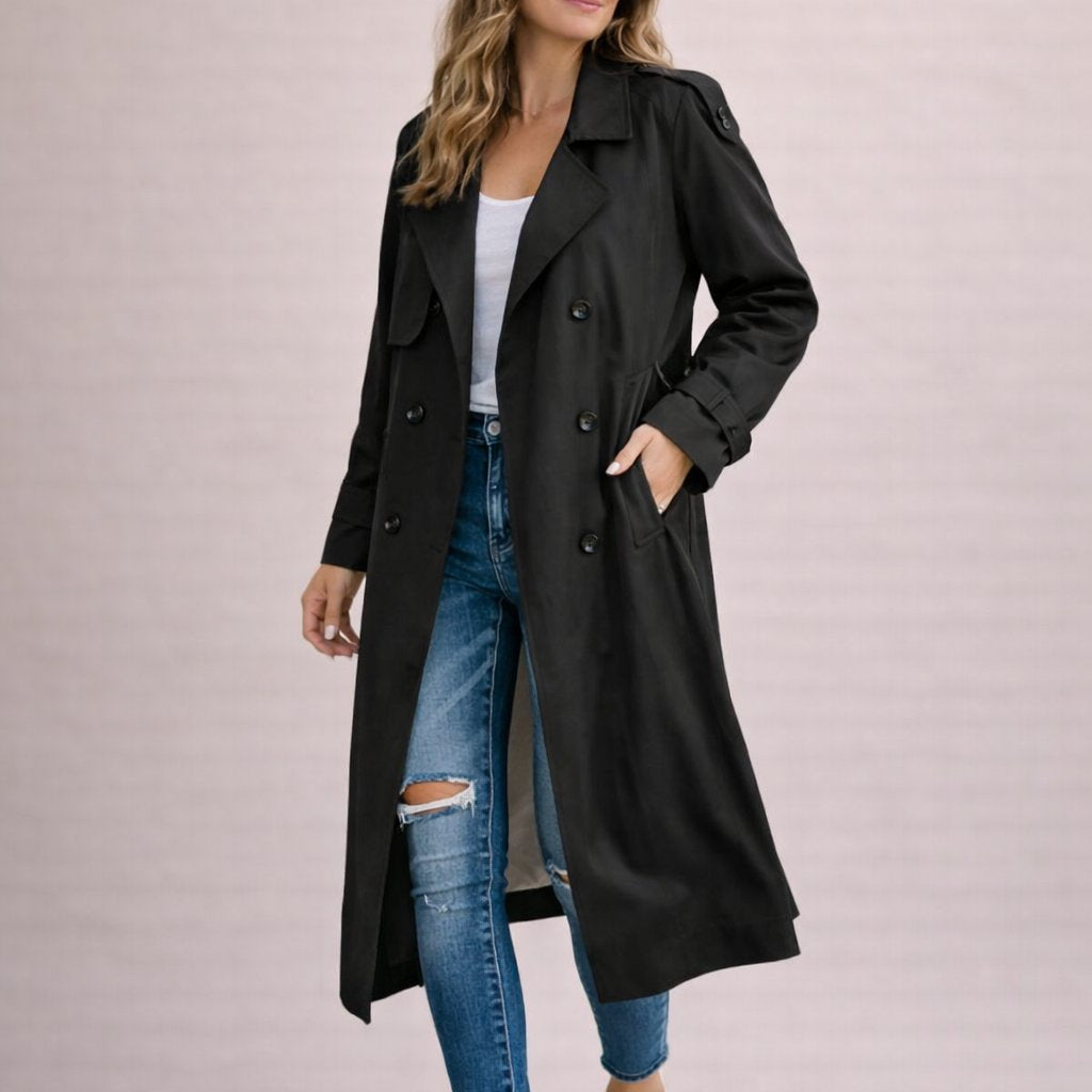 Lavinia – Trenchcoat med belte og skulderklaffer – 1