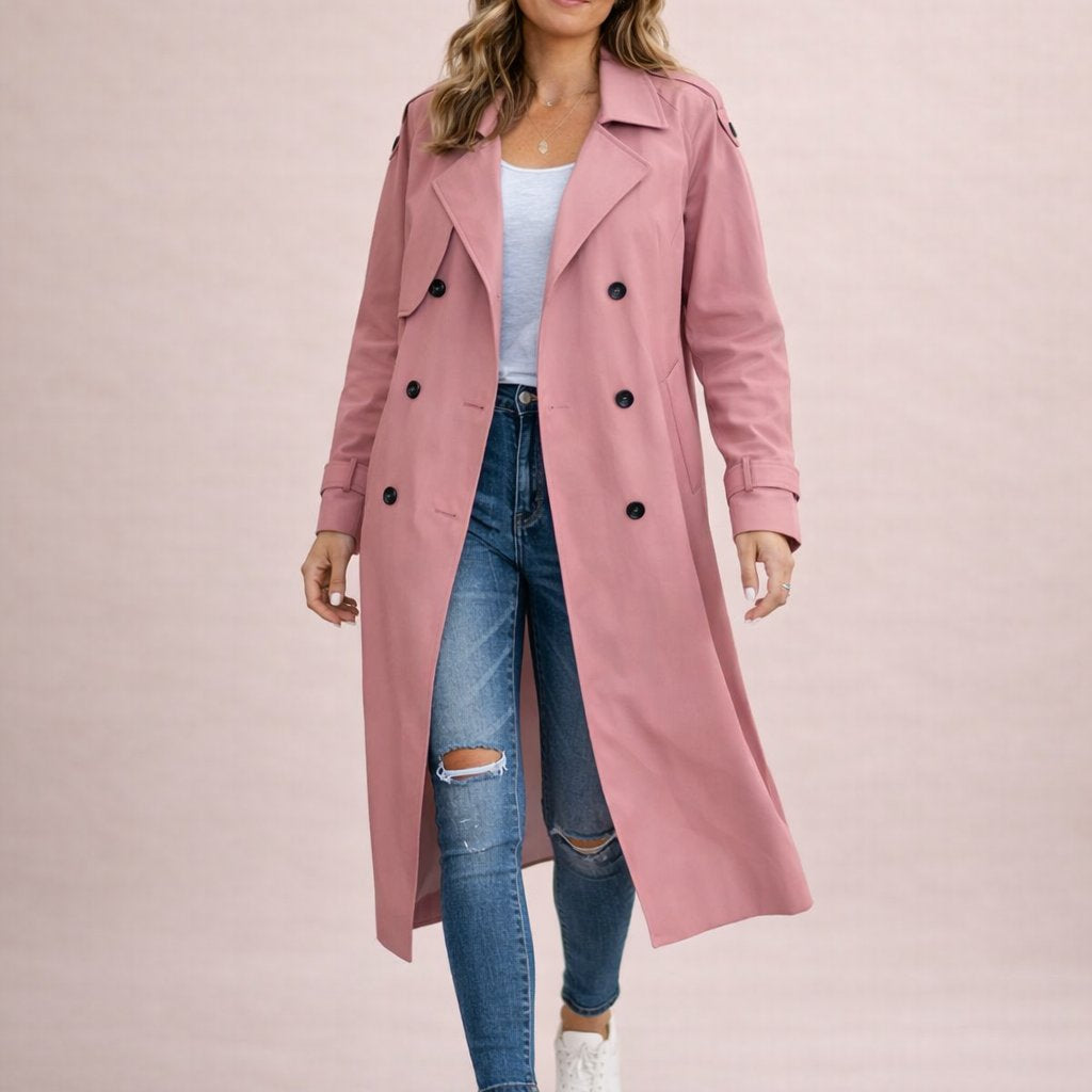 Lavinia – Trenchcoat med belte og skulderklaffer – 5