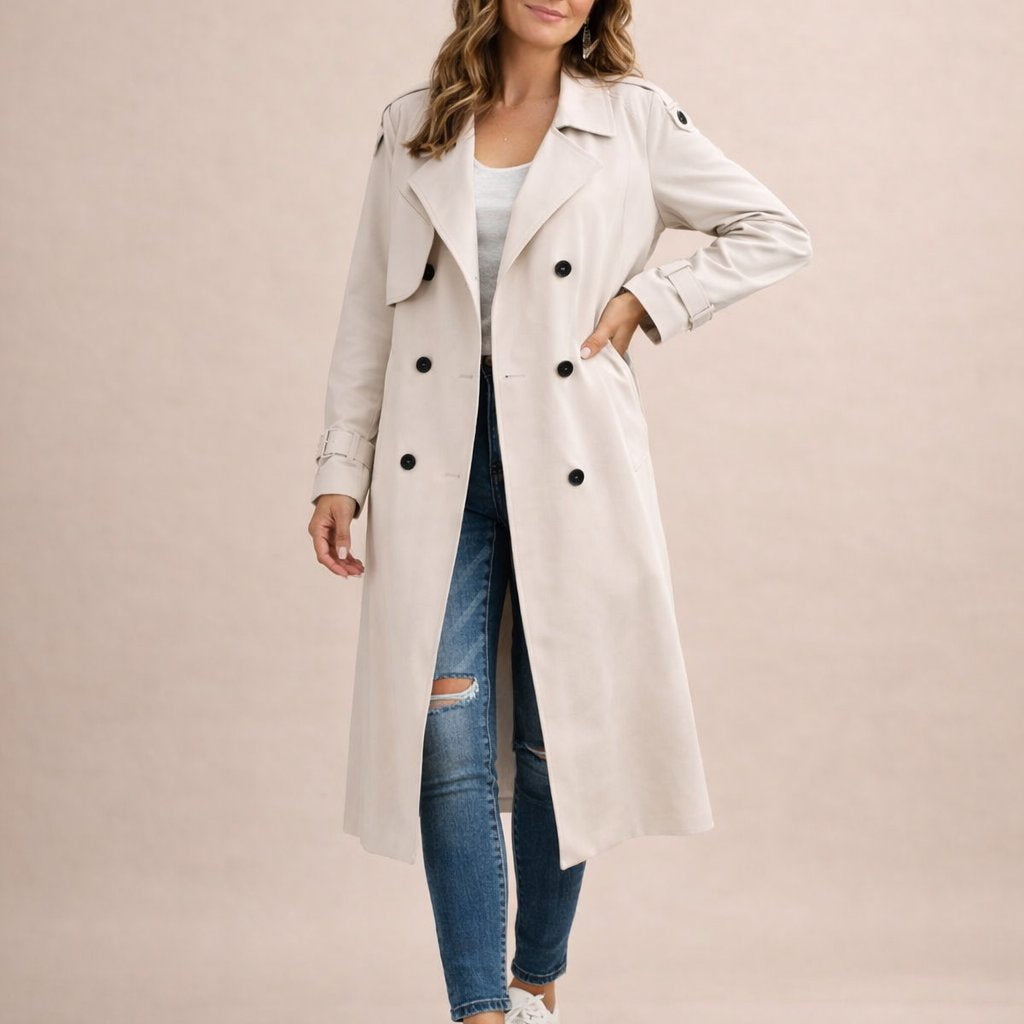 Lavinia – Trenchcoat med belte og skulderklaffer – 6