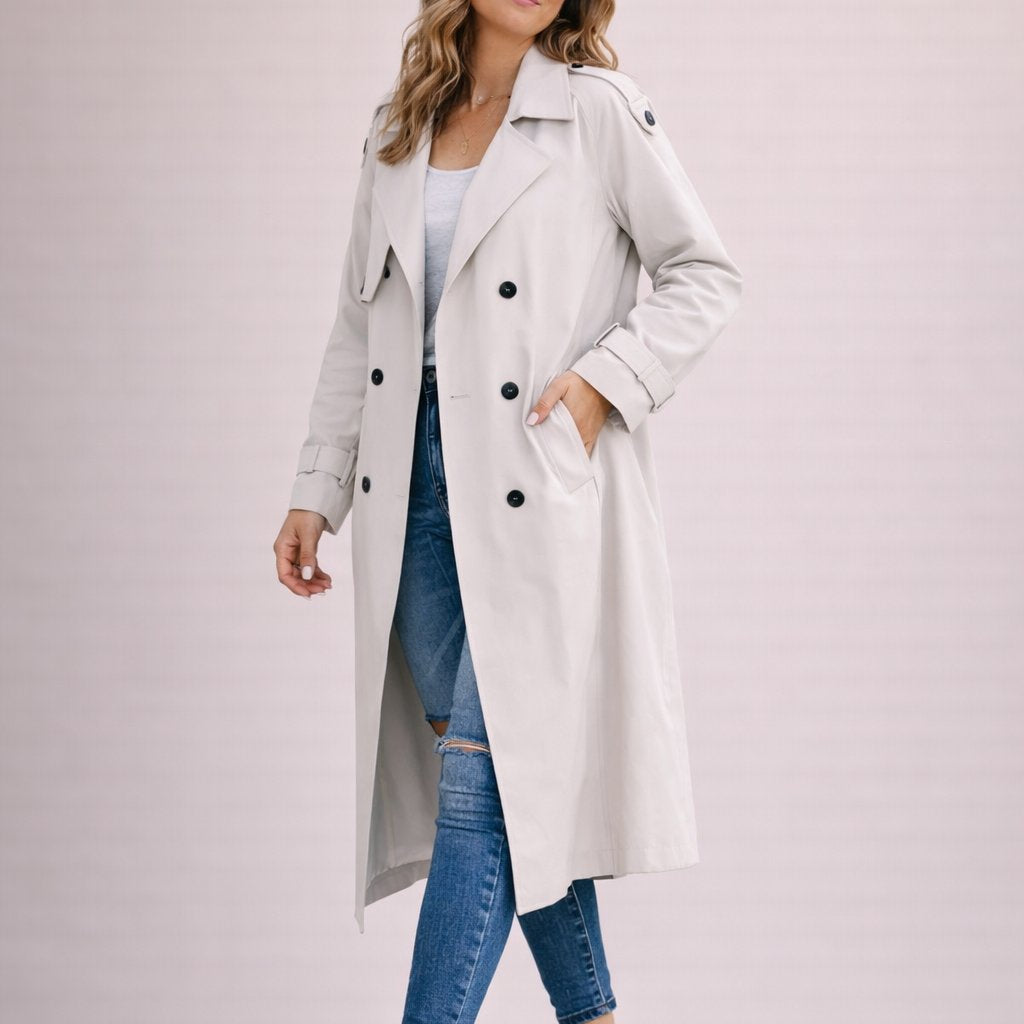 Lavinia – Trenchcoat med belte og skulderklaffer – 9
