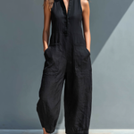 Marbella | Ermeløs jumpsuit i linblanding