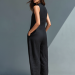 Marbella | Ermeløs jumpsuit i linblanding