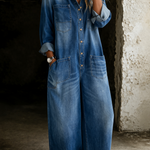 Lena | Avslappet denimjumpsuit