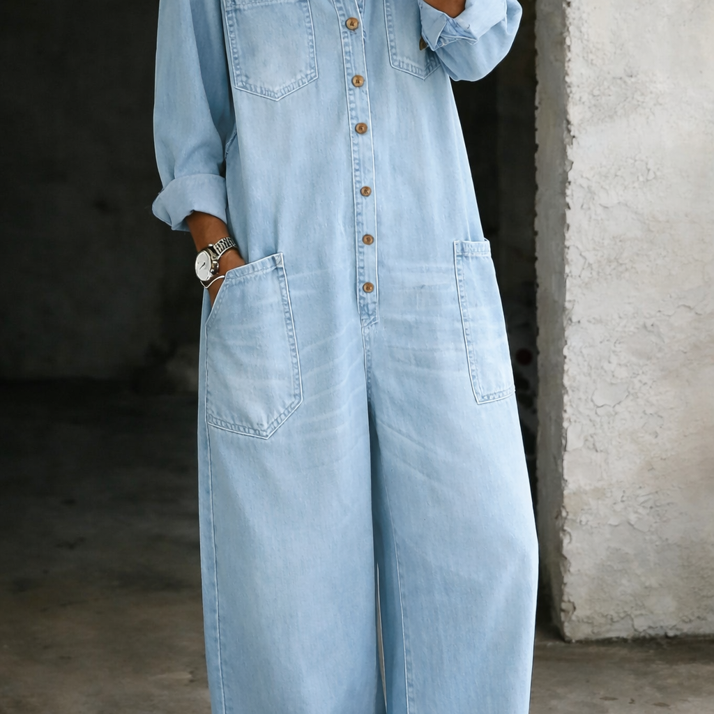 Lena | Avslappet denimjumpsuit