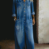 Lena | Avslappet denimjumpsuit