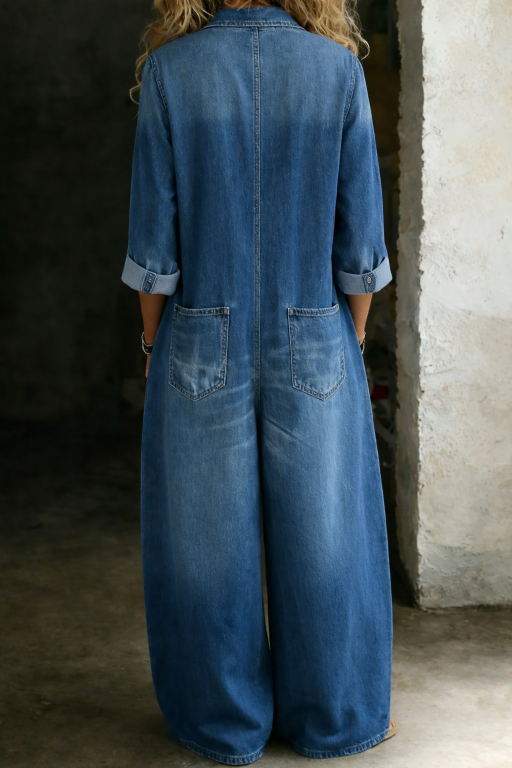 Lena | Avslappet denimjumpsuit