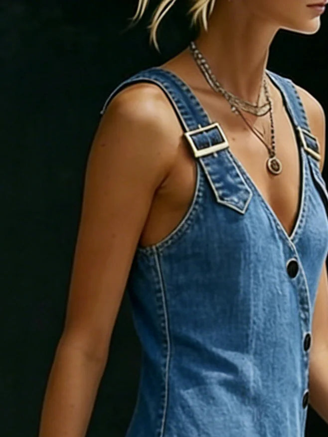 Vera | Denimkjole med knapper