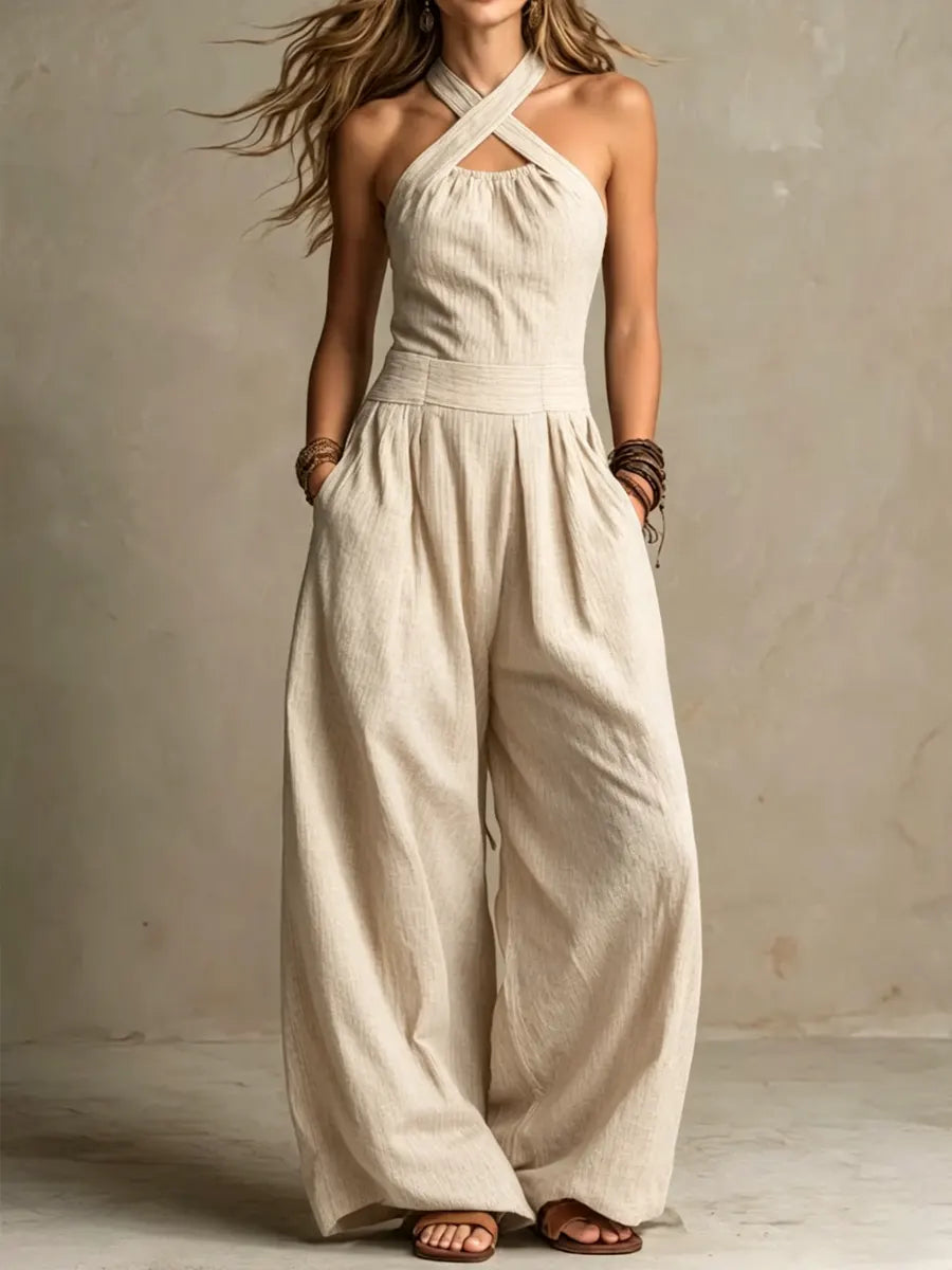 Elisa | Jumpsuit med krysset hals