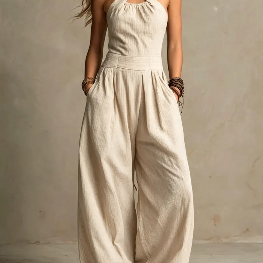 Elisa | Jumpsuit med krysset hals