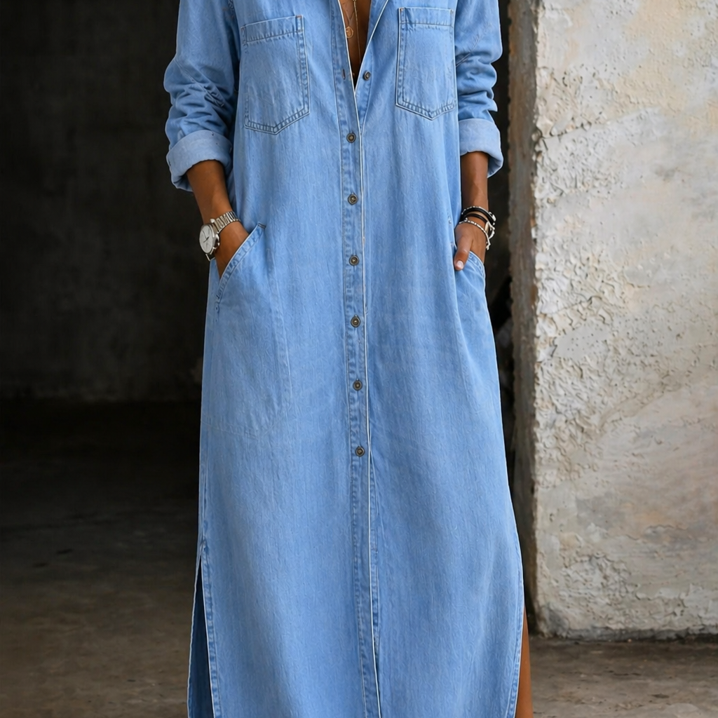 Delana | Denimkjole med knapper