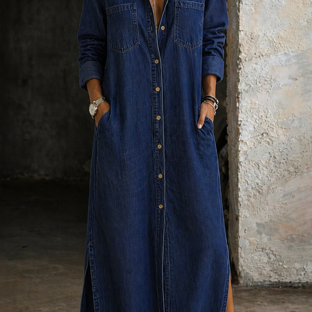 Delana | Denimkjole med knapper