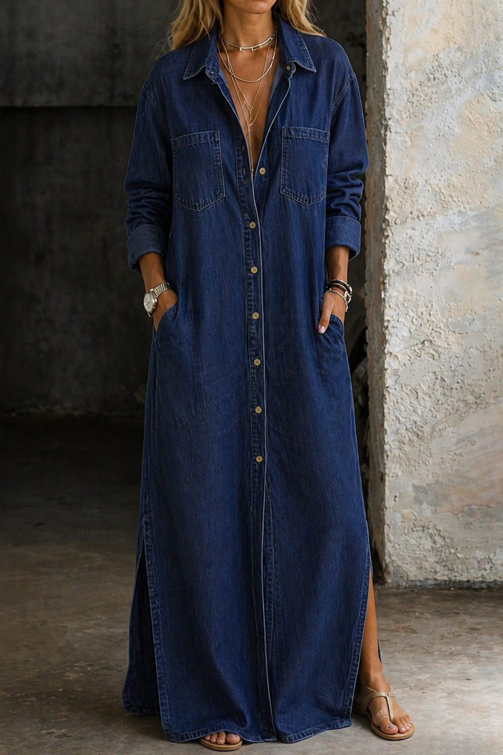 Delana | Denimkjole med knapper